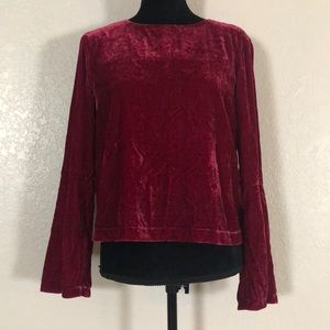 PM2 NWT  Burgundy velvet long sleeve M